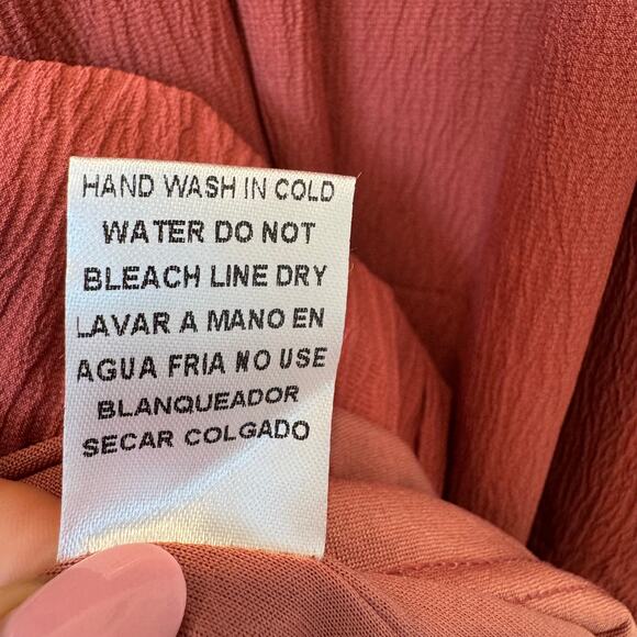 Entro Women’s Puff Sleeve Tiered Mini Dress Small Red Boho Casual Square Neck - Picture 9 of 11